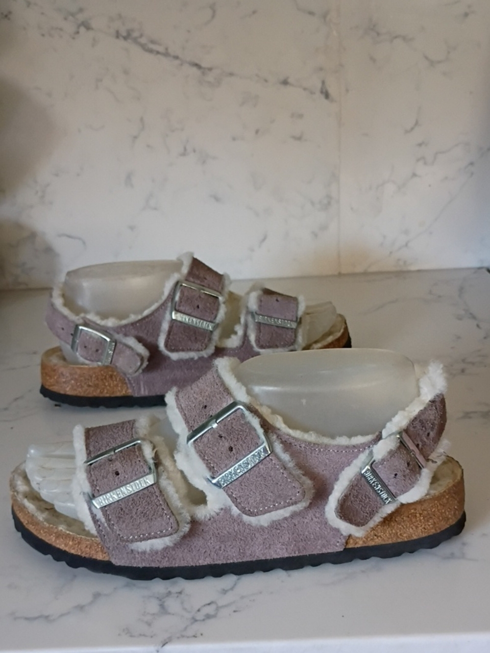 Birkenstock Women's Suede Shearling Sandals